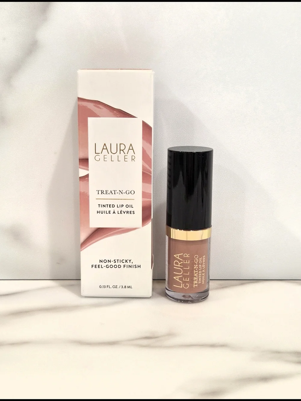 LAURA GELLER Treat-n-Go Tinted Lip Oil In Finish Line (Dusty Pink) 3.8ml - NIB